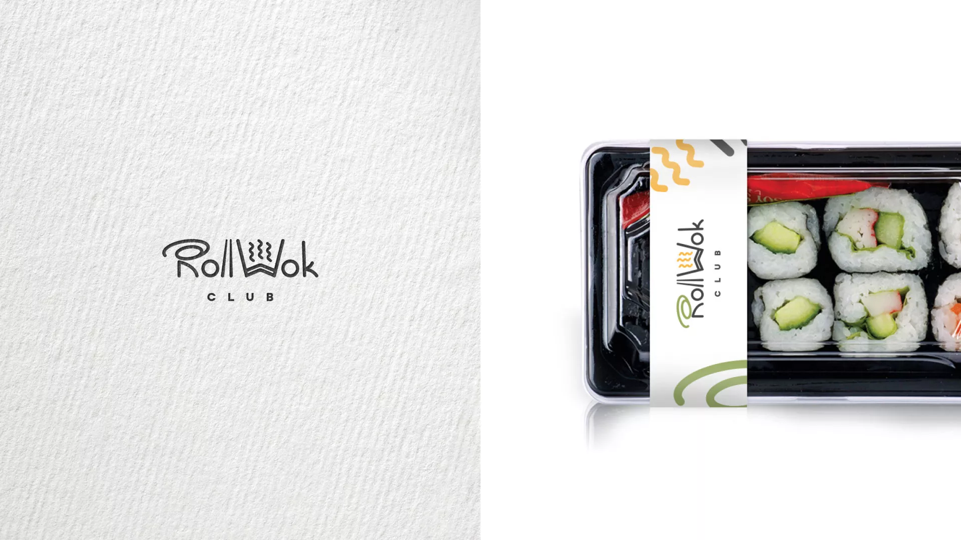 Разработка логотипа и фирменного стиля суши-бара «Roll Wok Club» в Рузаевке