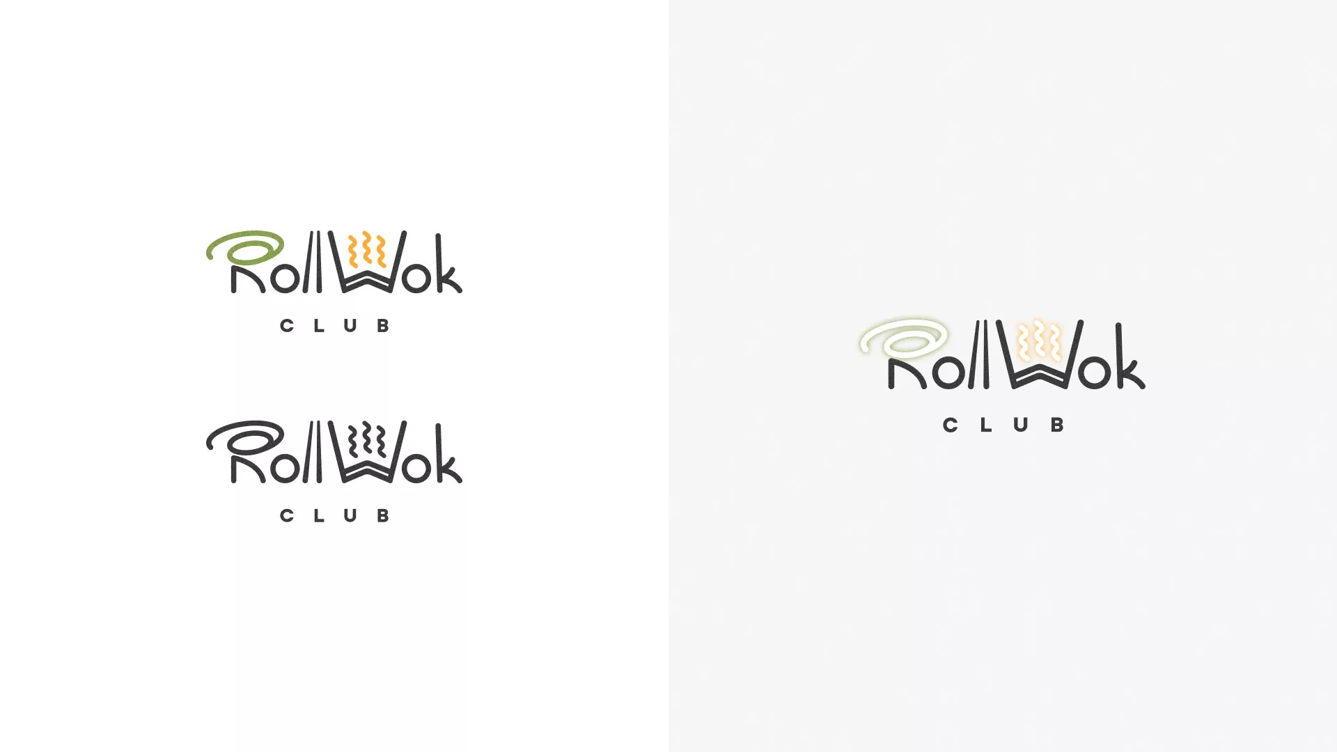 Разработка логотипа и фирменного стиля суши-бара «Roll Wok Club» в Рузаевке