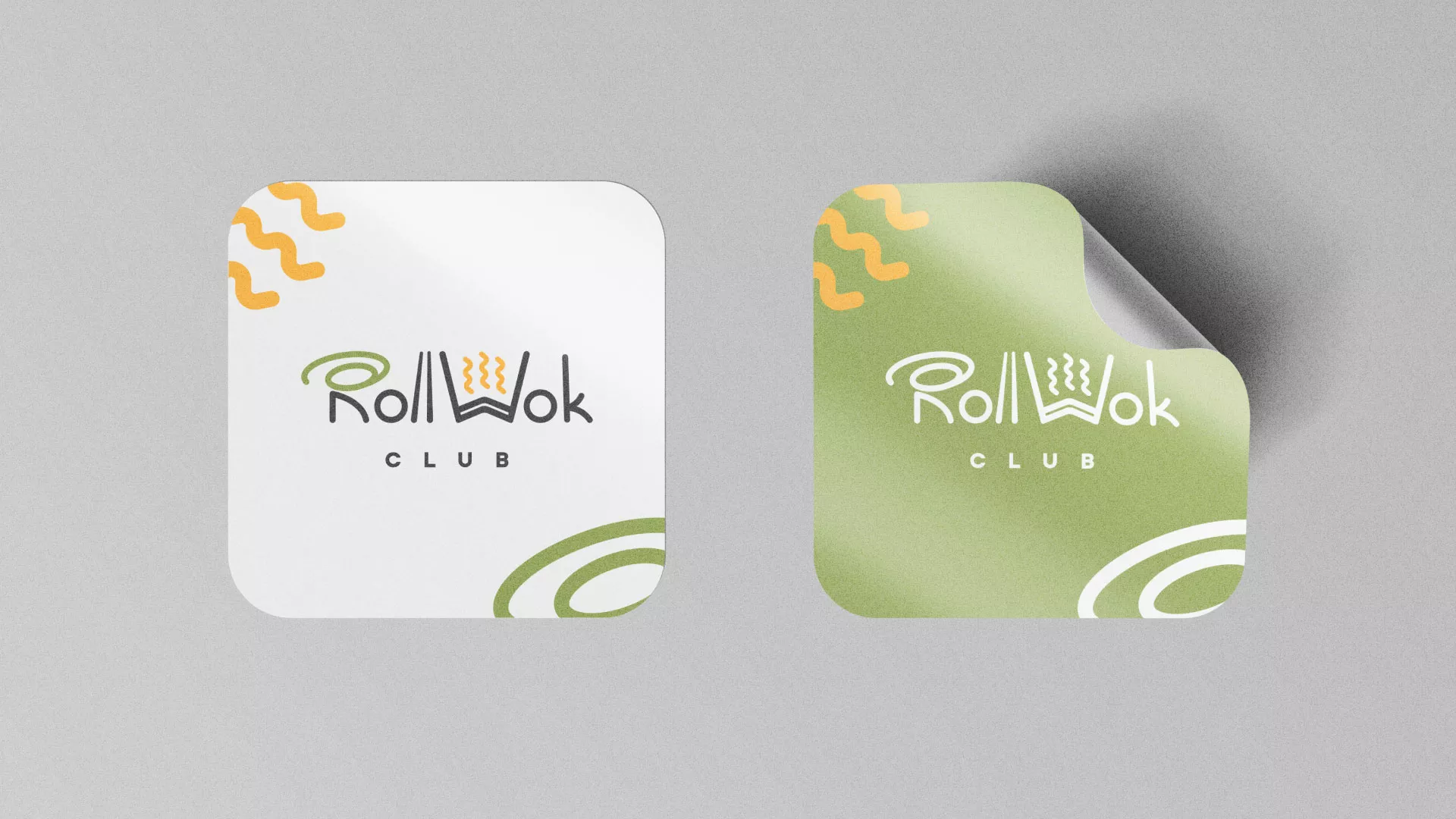 Разработка логотипа и фирменного стиля суши-бара «Roll Wok Club» в Рузаевке